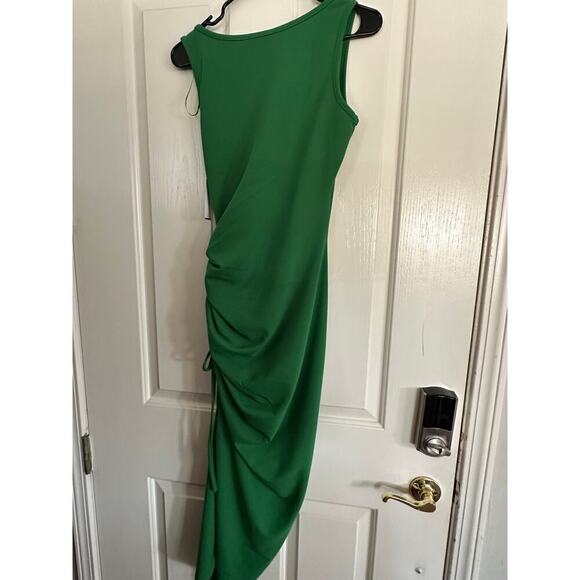 NWT Alexia Admor Green Danika Ruched Side Slit Bodycon Day Dress Size Small - Picture 5 of 8